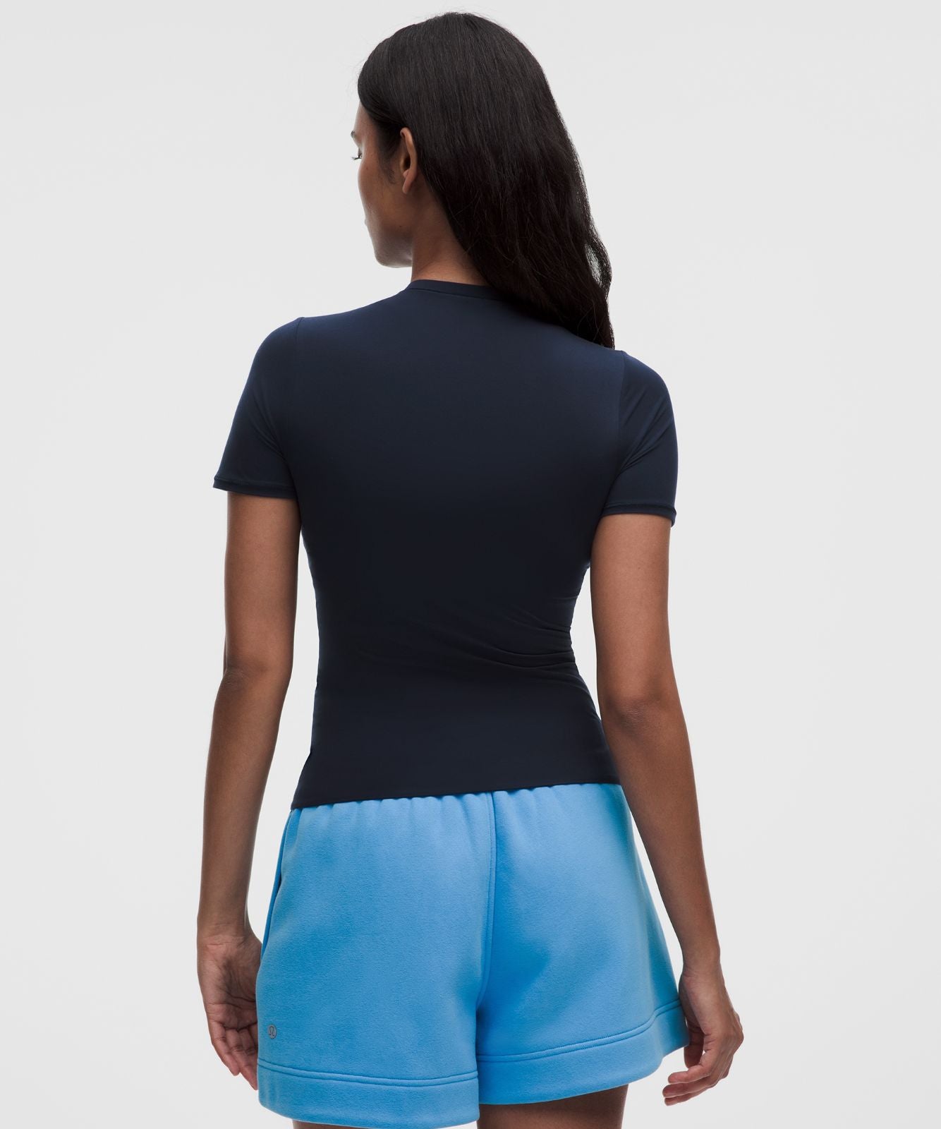 Wundermost Ultra-Soft Nulu Hip-Length Crewneck Shirt True Navy