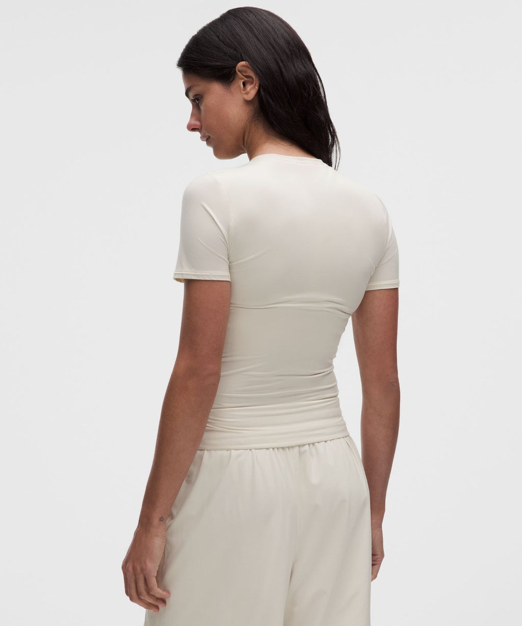 Wundermost Ultra-Soft Nulu Hip-Length Crewneck Shirt Light Ivory