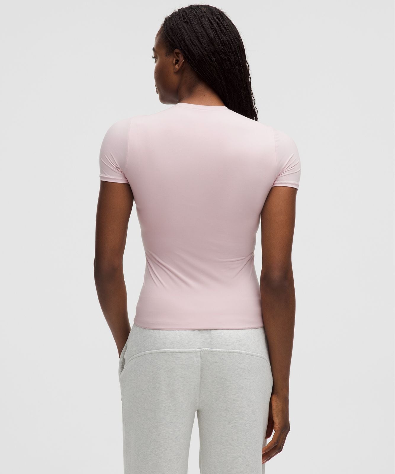Wundermost Ultra-Soft Nulu Hip-Length Crewneck Shirt Pink Haze
