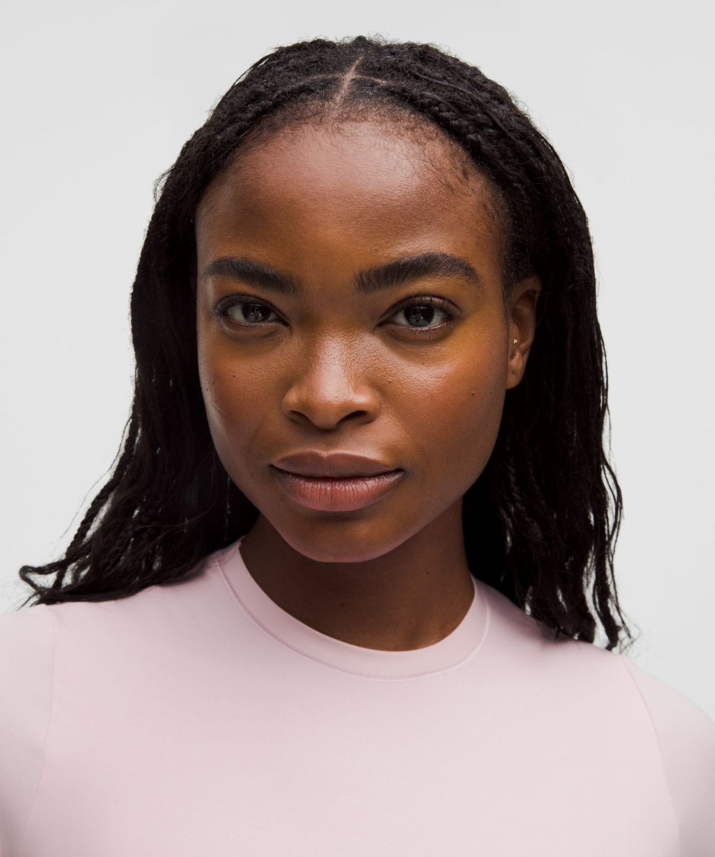 Wundermost Ultra-Soft Nulu Hip-Length Crewneck Shirt Pink Haze