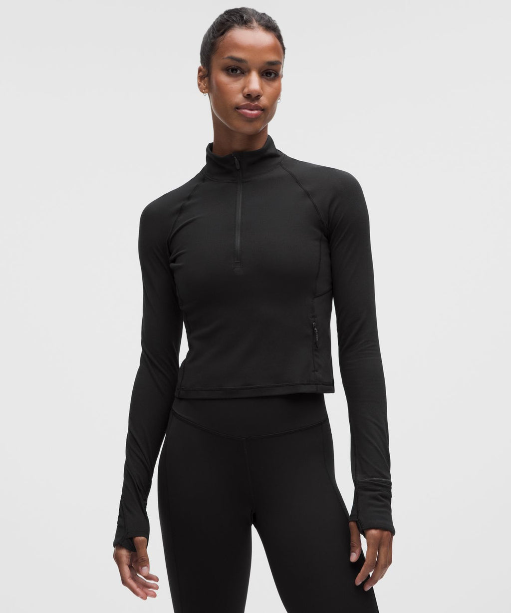 It's Rulu Cropped Half Zip *Updated Black