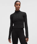 It's Rulu Cropped Half Zip *Updated Black