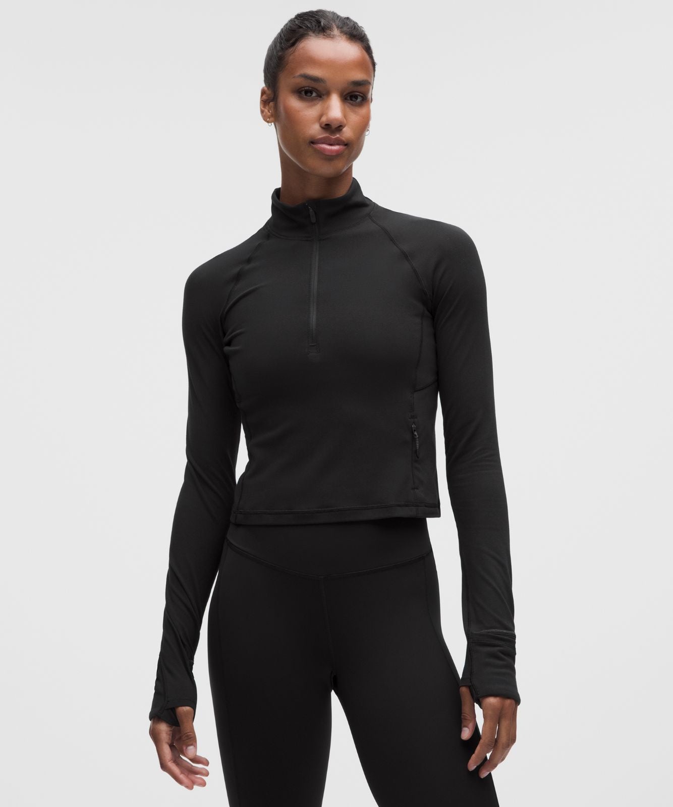 It's Rulu Cropped Half Zip *Updated Black