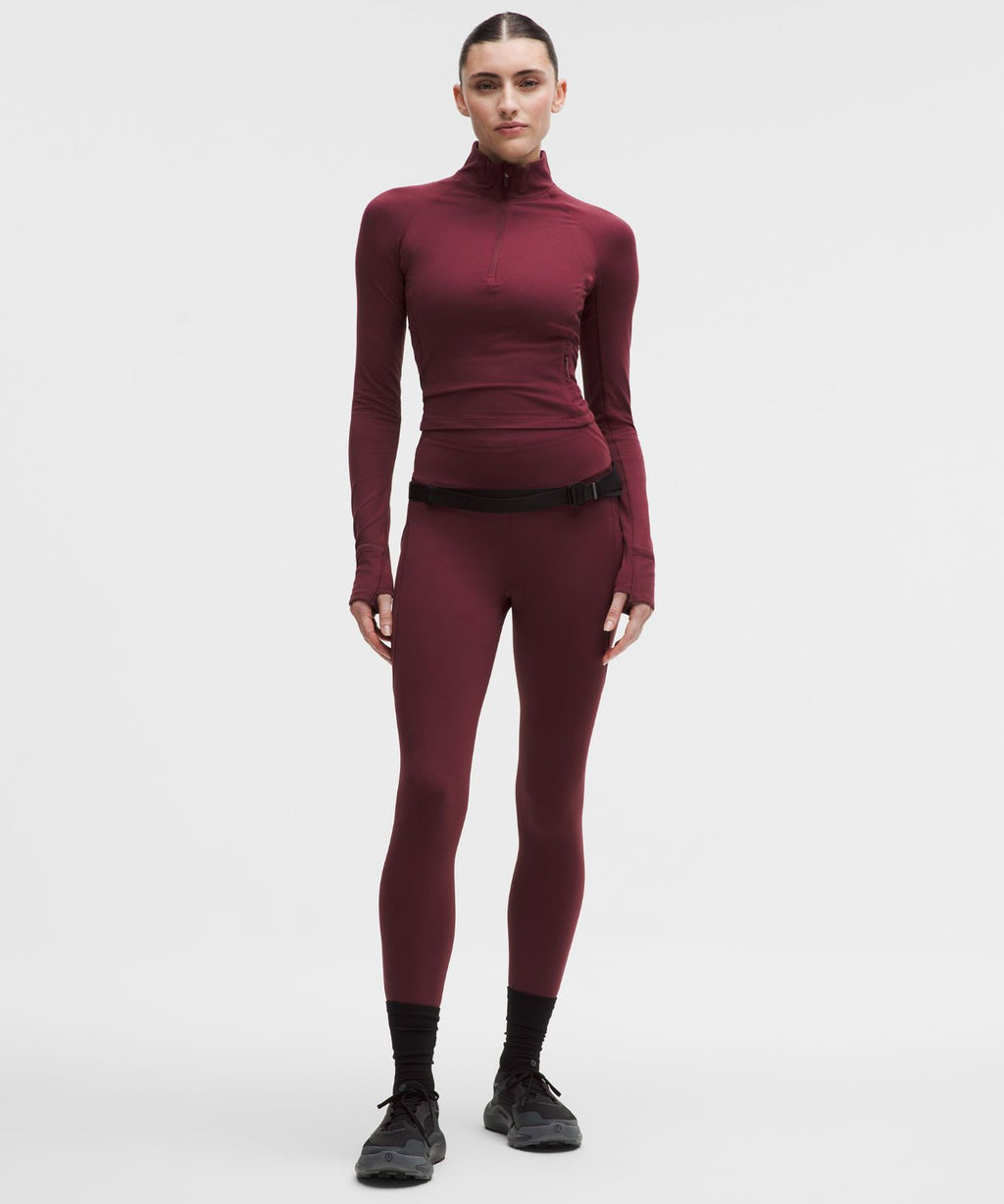 It's Rulu Cropped Half Zip *Updated Burgundy Bay