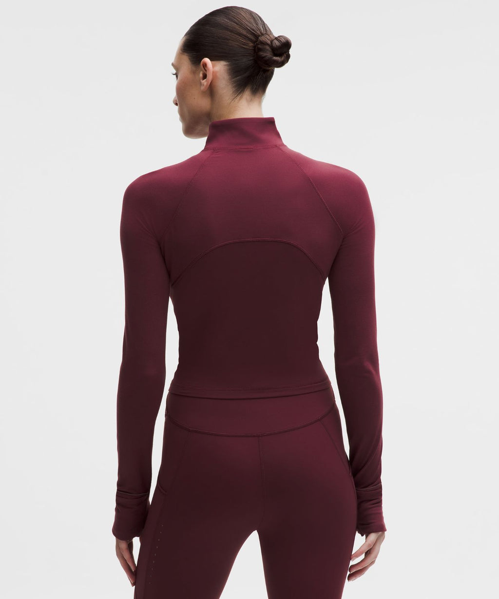 It's Rulu Cropped Half Zip *Updated Burgundy Bay