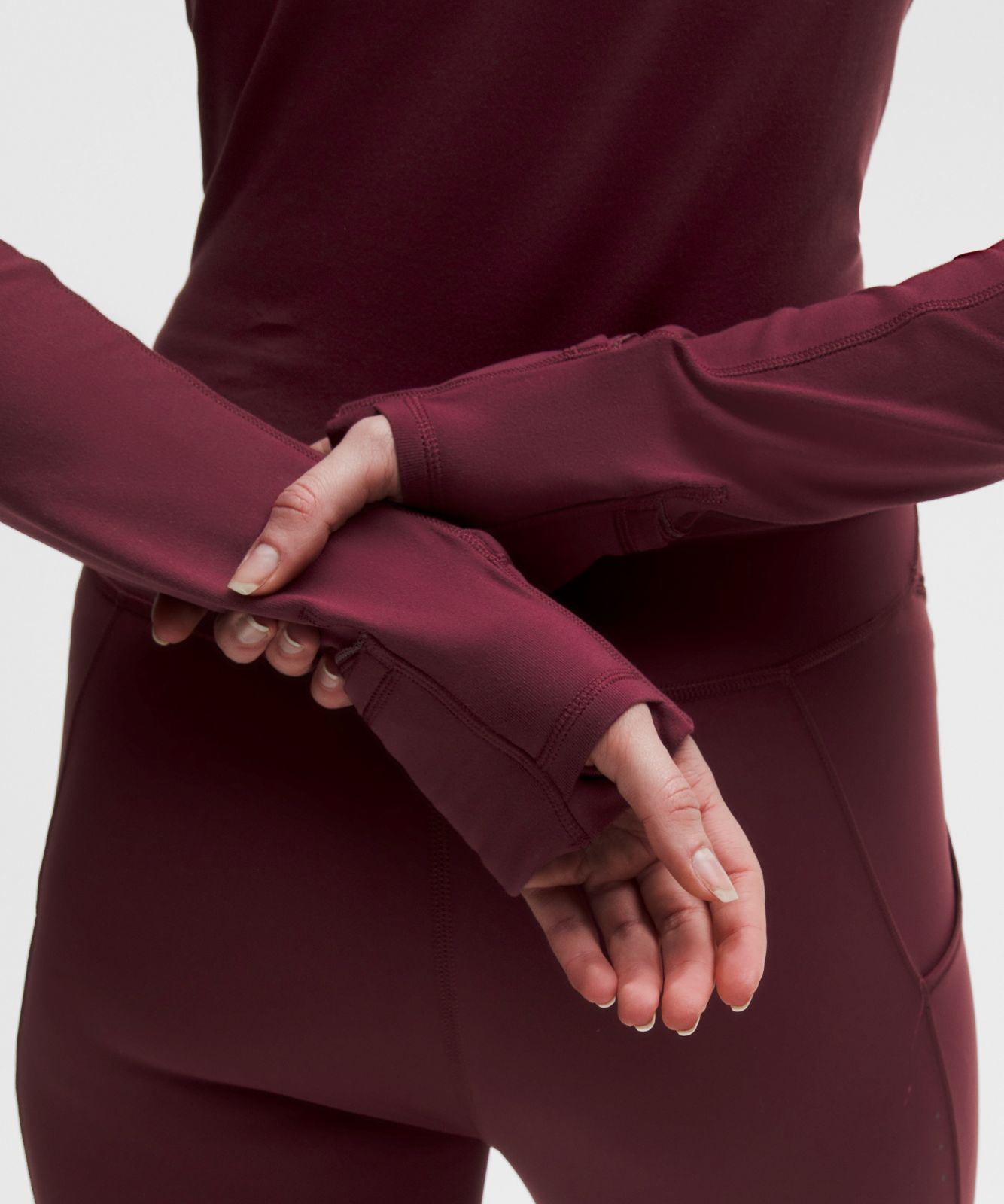 It's Rulu Cropped Half Zip *Updated Burgundy Bay