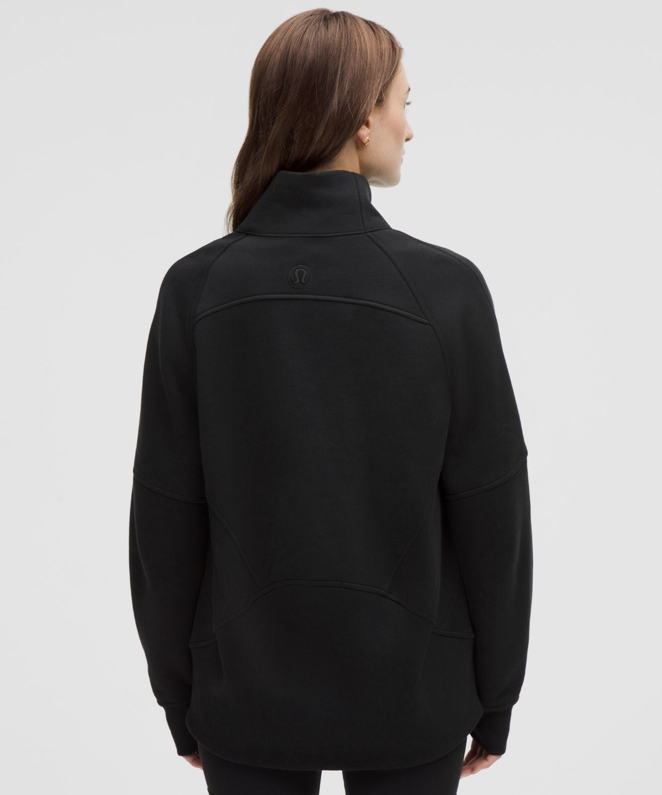 Scuba Oversized Funnel-Neck Half Zip *Long Black