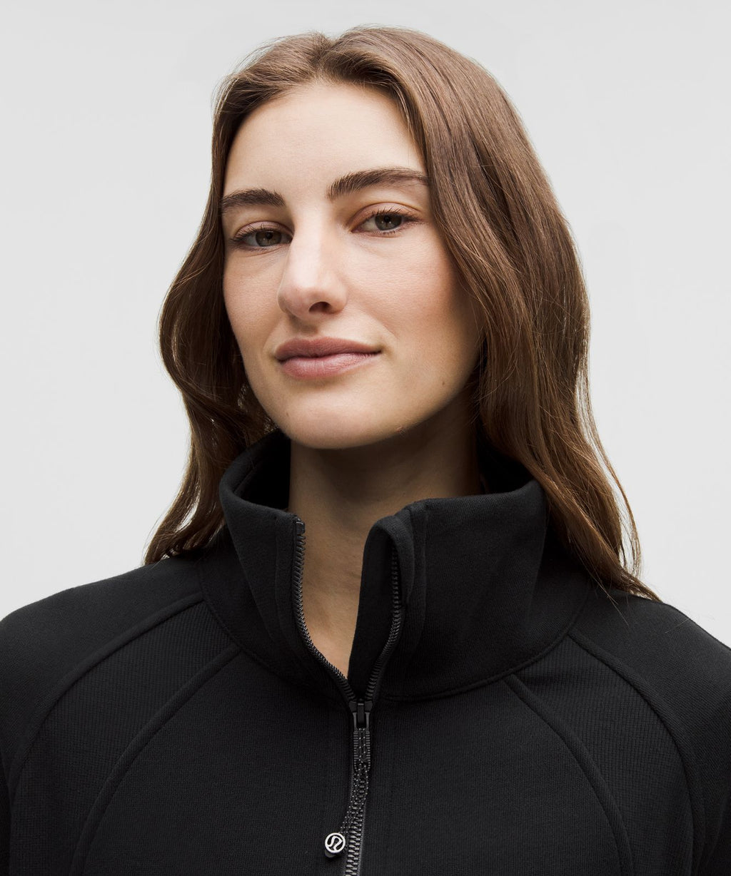 Scuba Oversized Funnel-Neck Half Zip *Long Black