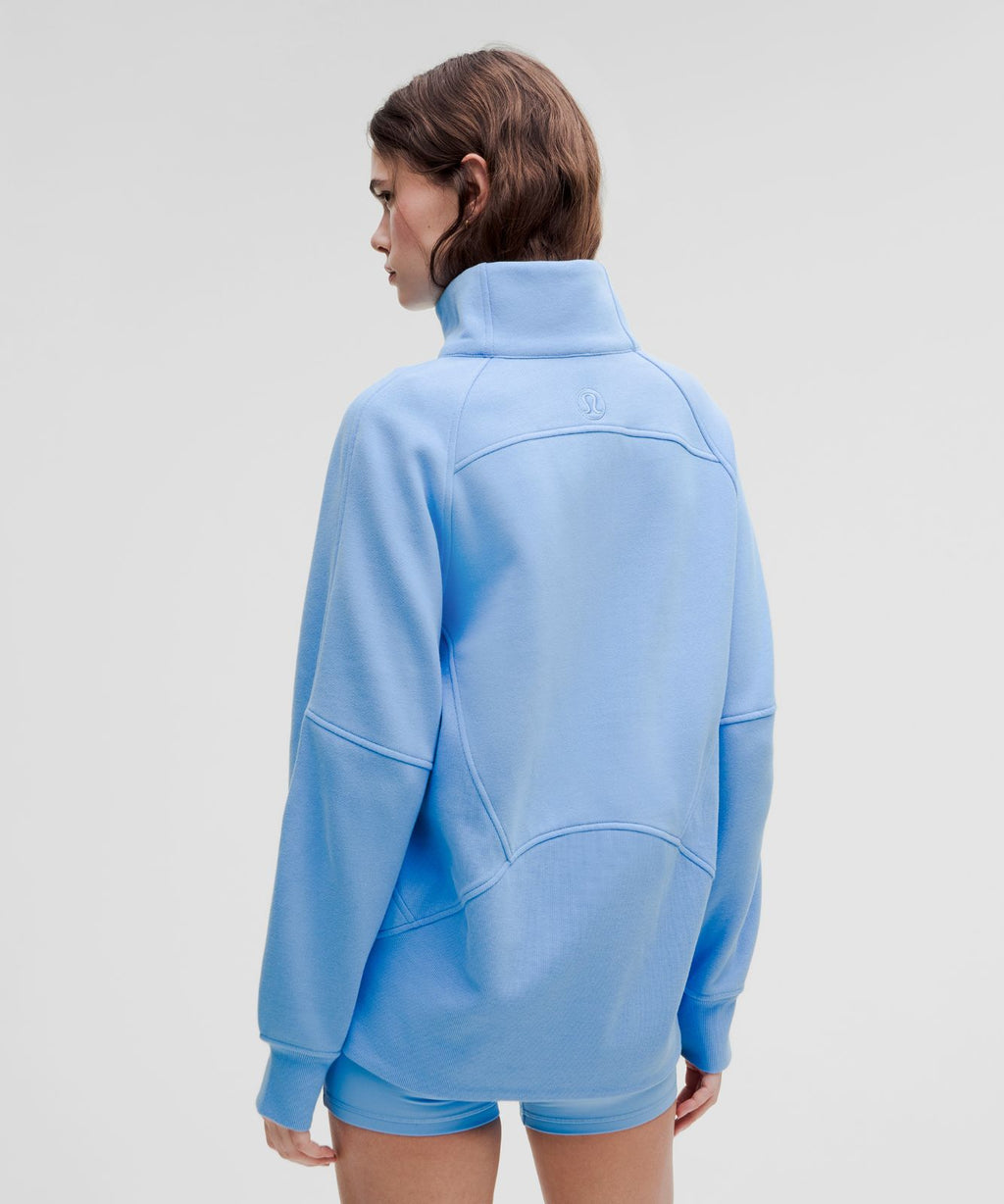 Scuba Oversized Funnel-Neck Half Zip *Long Aero Blue