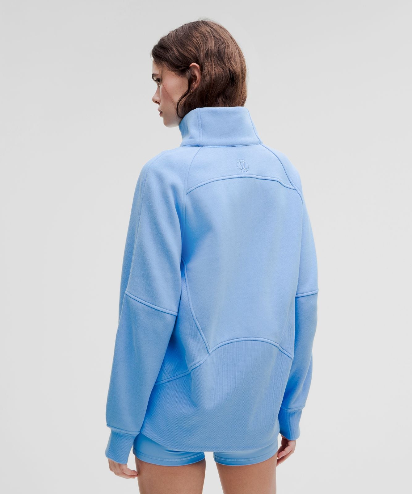 Scuba Oversized Funnel-Neck Half Zip *Long Aero Blue