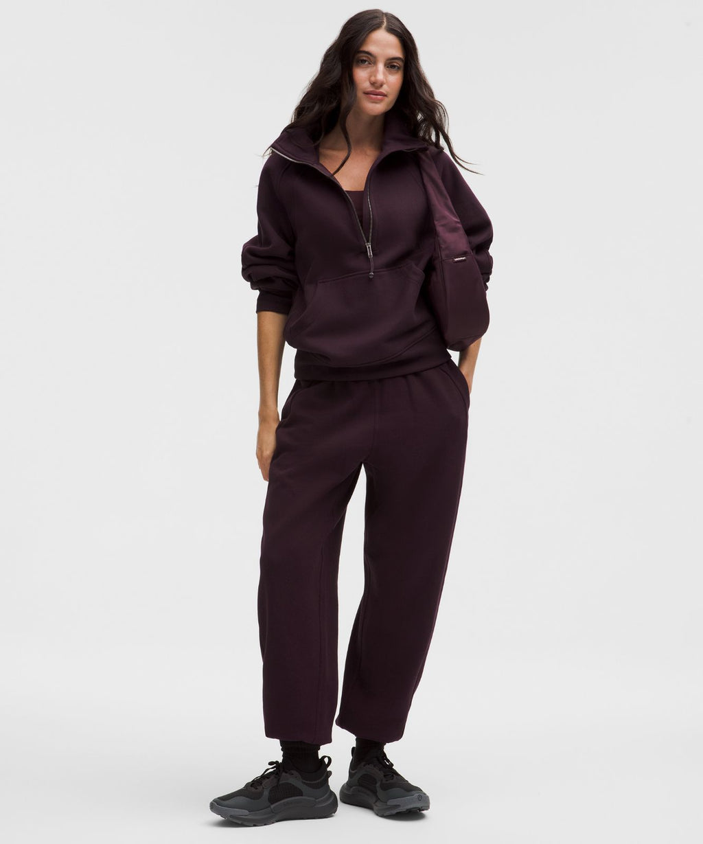 Scuba Oversized Funnel-Neck Half Zip *Long Black Plum