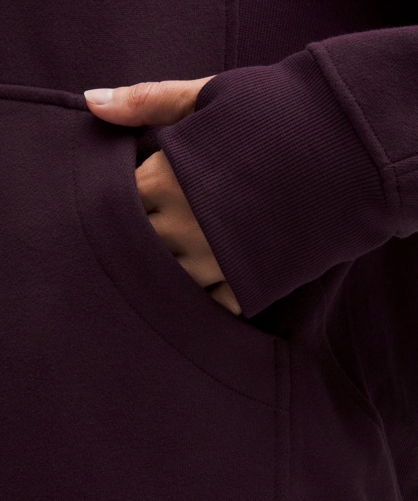Scuba Oversized Funnel-Neck Half Zip *Long Black Plum