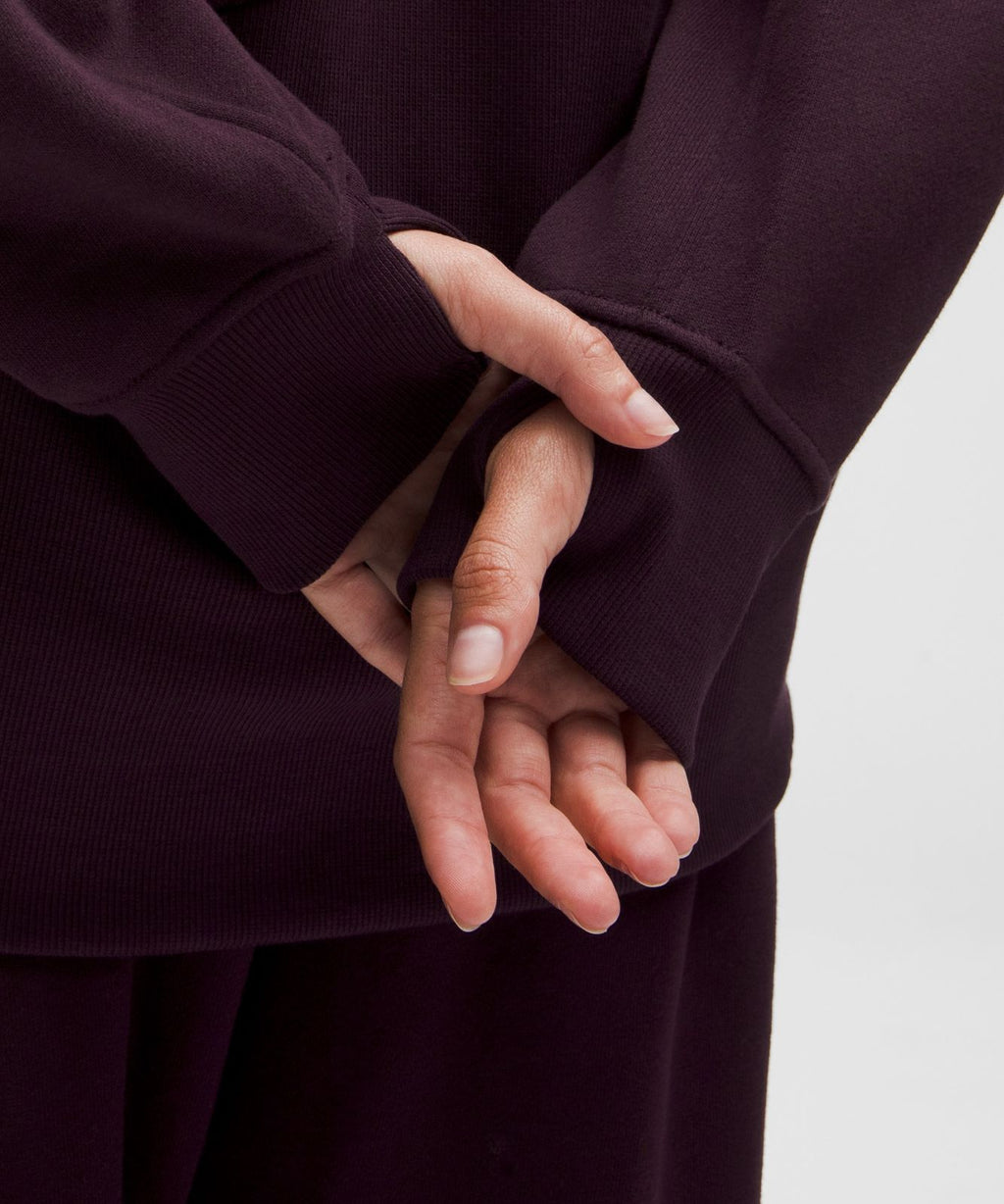 Scuba Oversized Funnel-Neck Half Zip *Long Black Plum