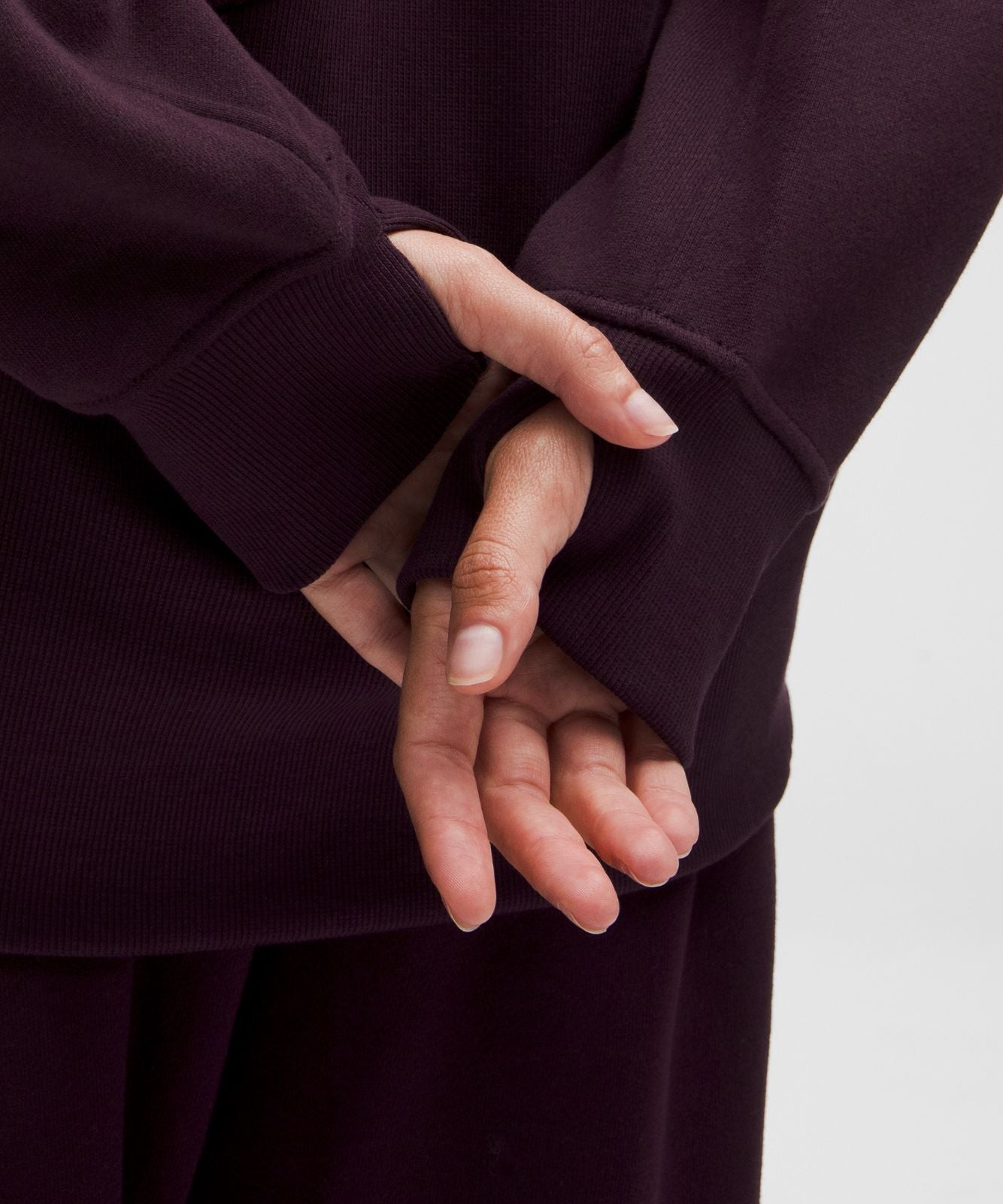 Scuba Oversized Funnel-Neck Half Zip *Long Black Plum