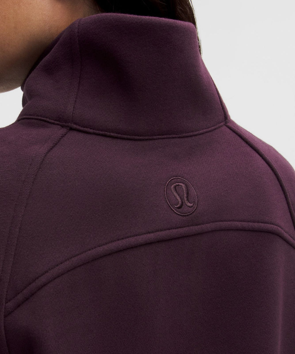 Scuba Oversized Funnel-Neck Half Zip *Long Black Plum