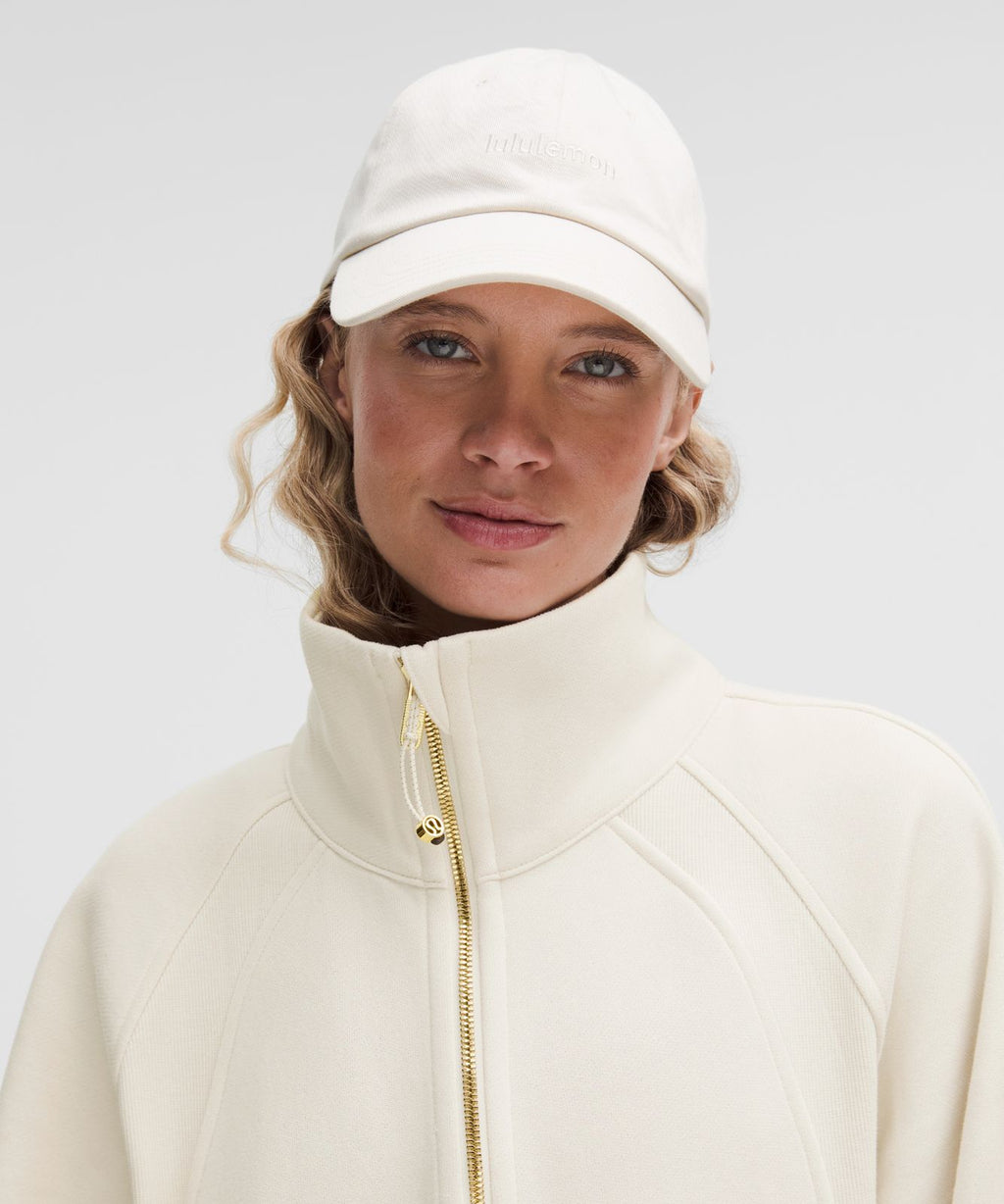 Scuba Oversized Funnel-Neck Half Zip *Long Light Ivory/Gold