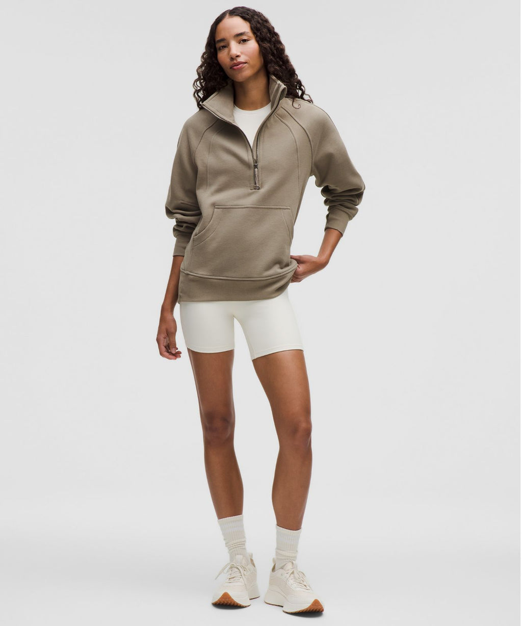 Scuba Oversized Funnel-Neck Half Zip *Long Warm Ash Grey