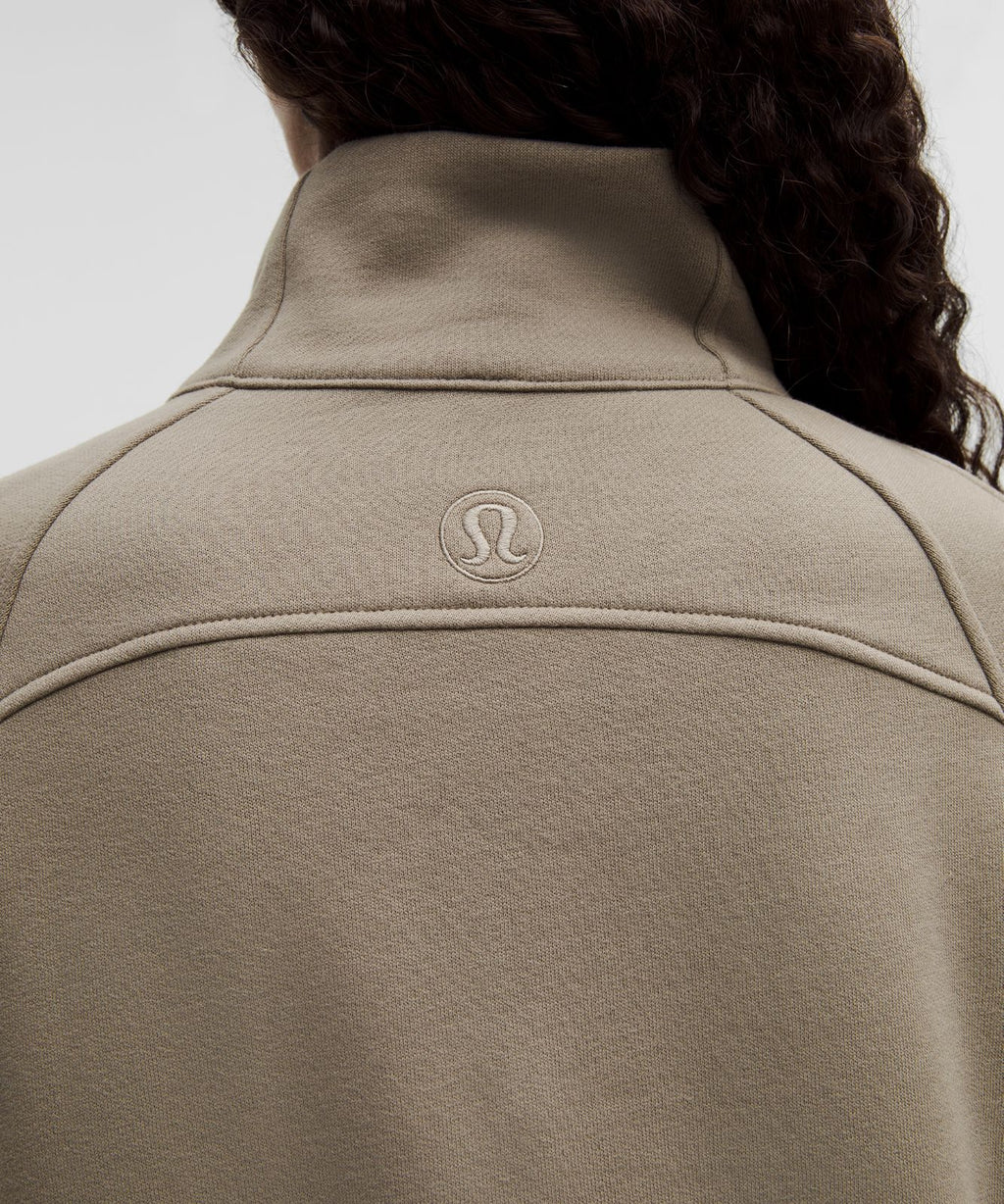 Scuba Oversized Funnel-Neck Half Zip *Long Warm Ash Grey