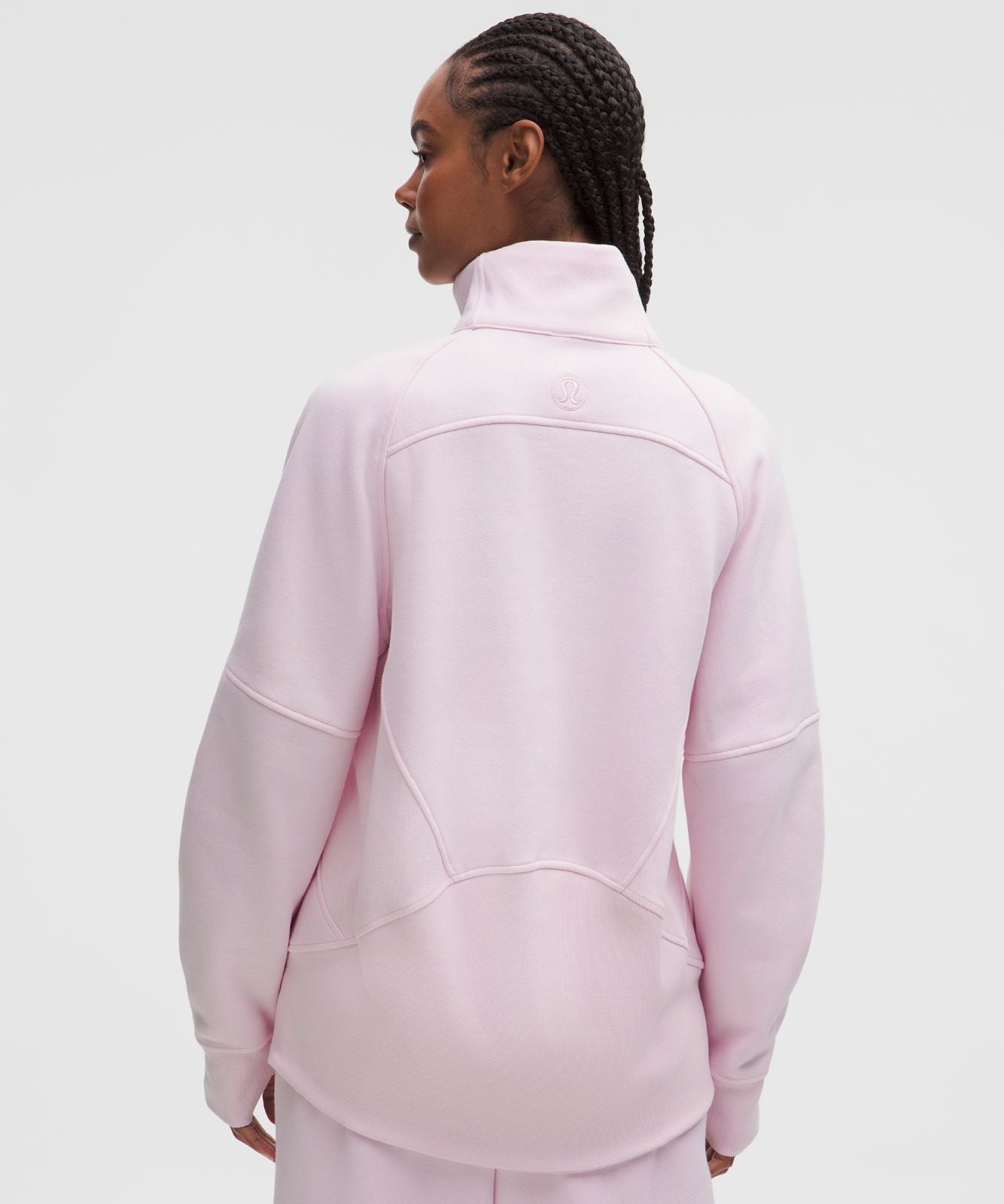 Scuba Oversized Funnel-Neck Half Zip *Long Blissful Pink/Gold