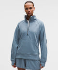 Scuba Oversized Funnel-Neck Half Zip *Long Steel Blue