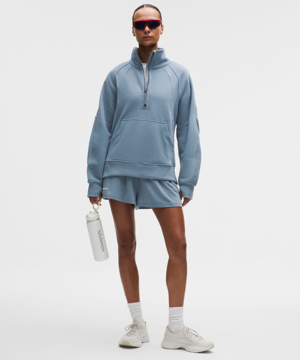 Scuba Oversized Funnel-Neck Half Zip *Long Steel Blue