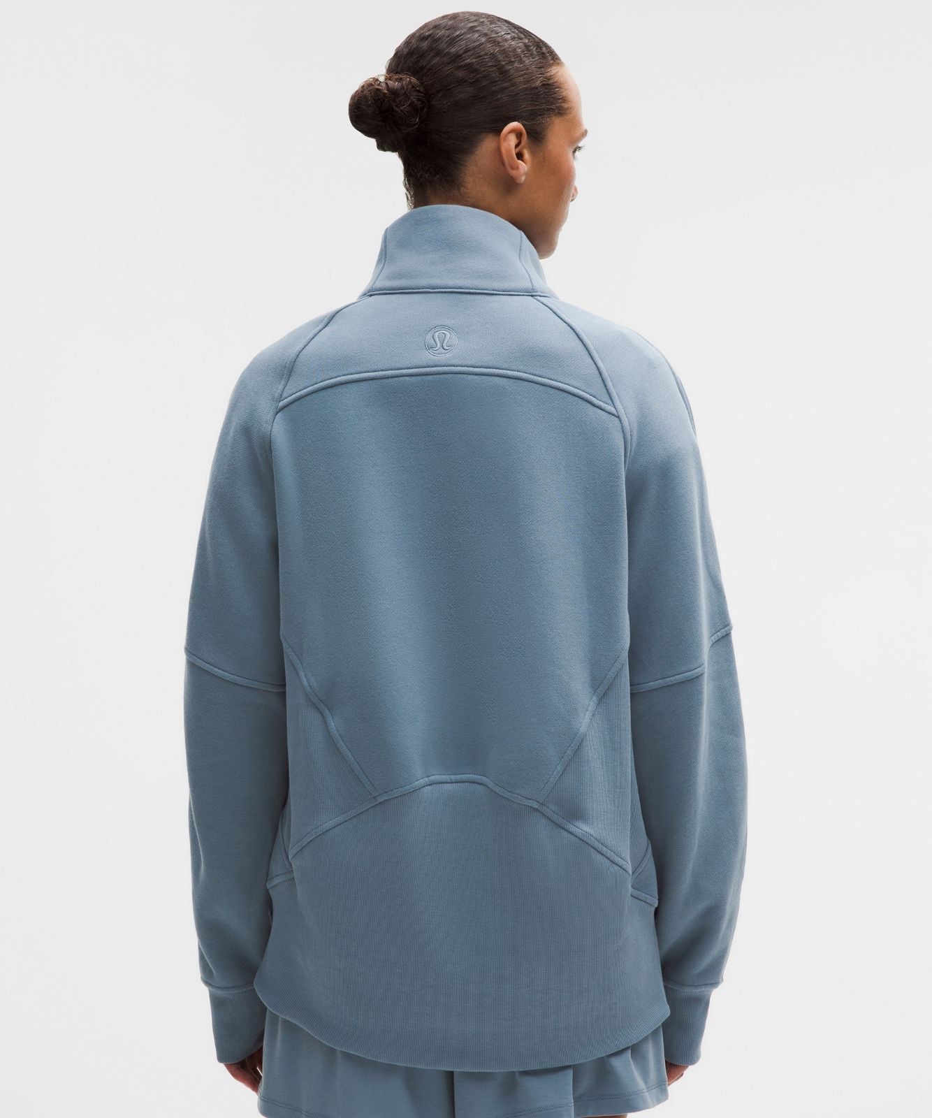 Scuba Oversized Funnel-Neck Half Zip *Long Steel Blue