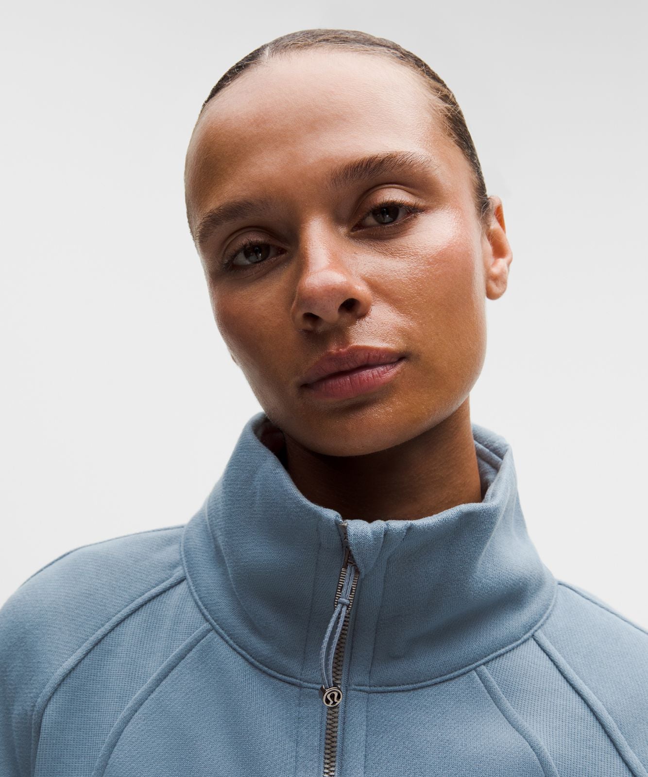 Scuba Oversized Funnel-Neck Half Zip *Long Steel Blue
