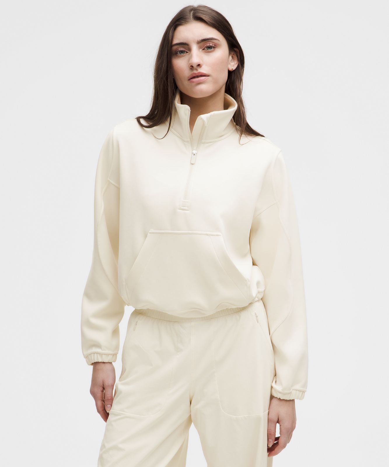 Brushed Softstreme Half Zip Light Ivory