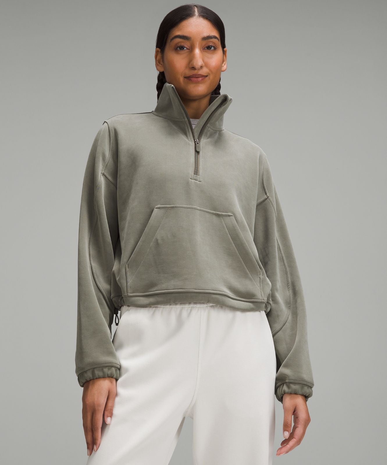 Brushed Softstreme Half Zip Army Green