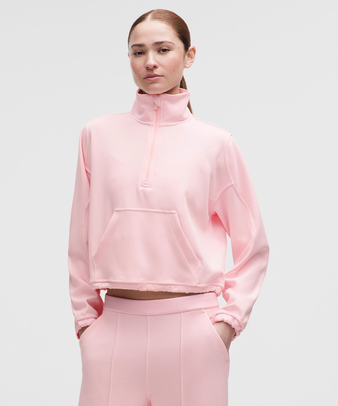 Brushed Softstreme Half Zip Pink Pearl