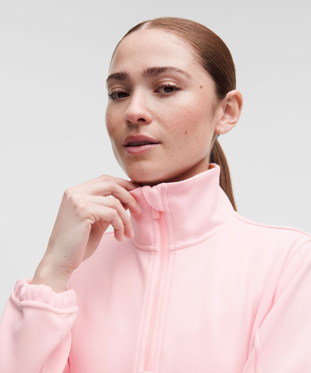 Brushed Softstreme Half Zip Pink Pearl