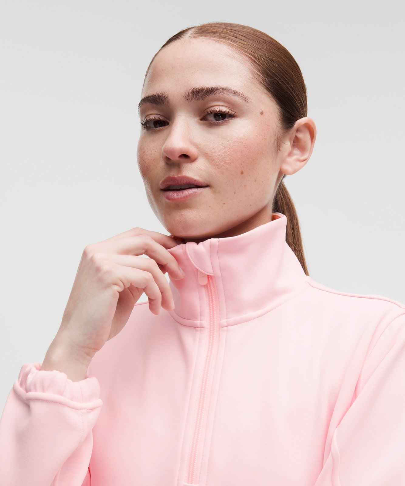 Brushed Softstreme Half Zip Pink Pearl
