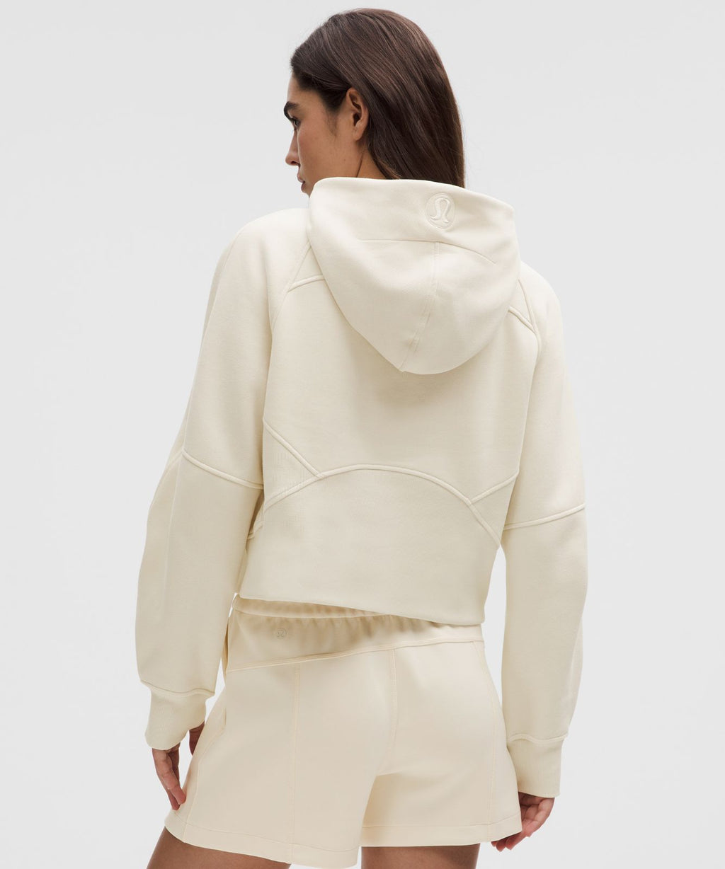 Scuba Oversized Half-Zip Hoodie Light Ivory/Gold