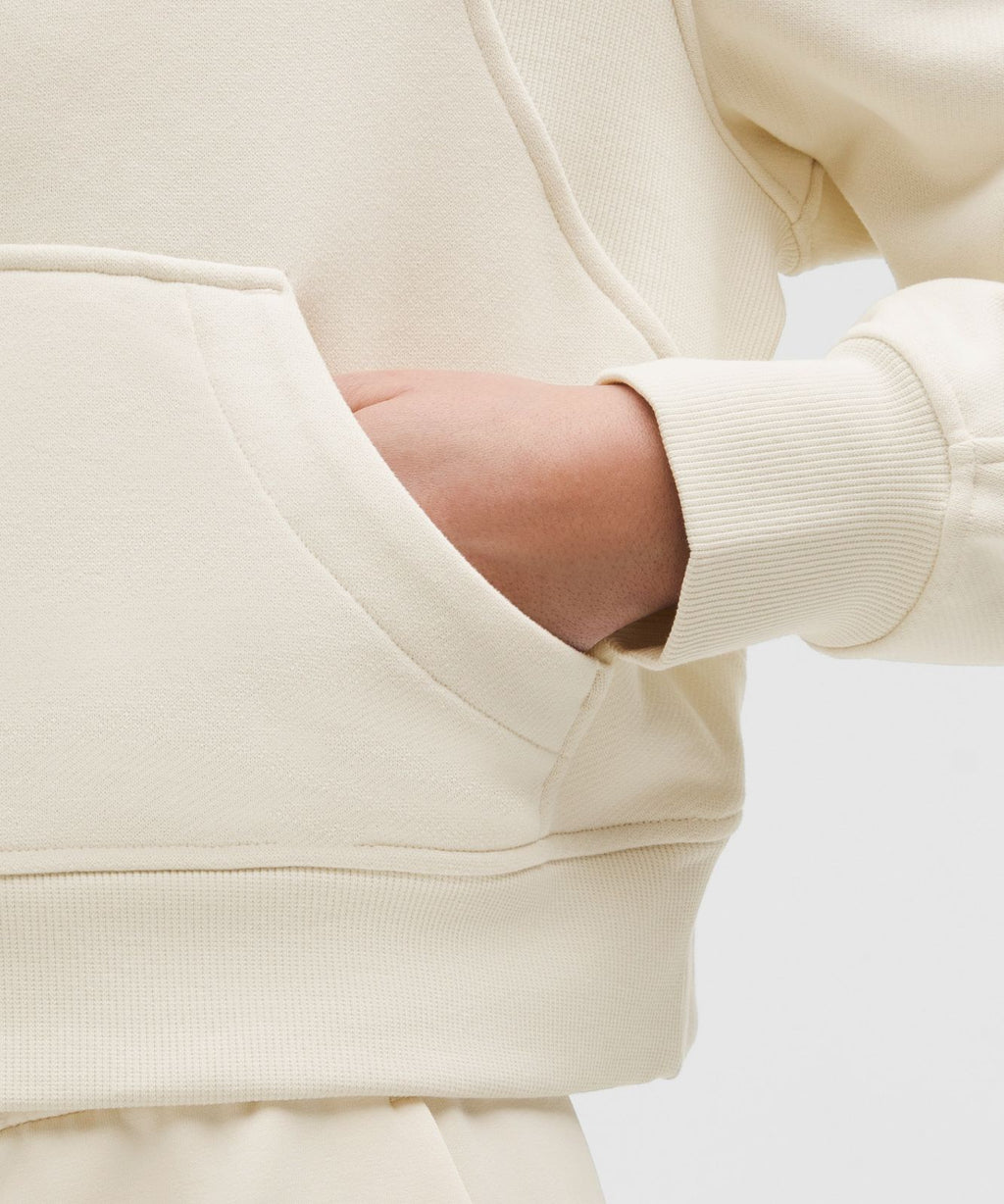Scuba Oversized Half-Zip Hoodie Light Ivory/Gold