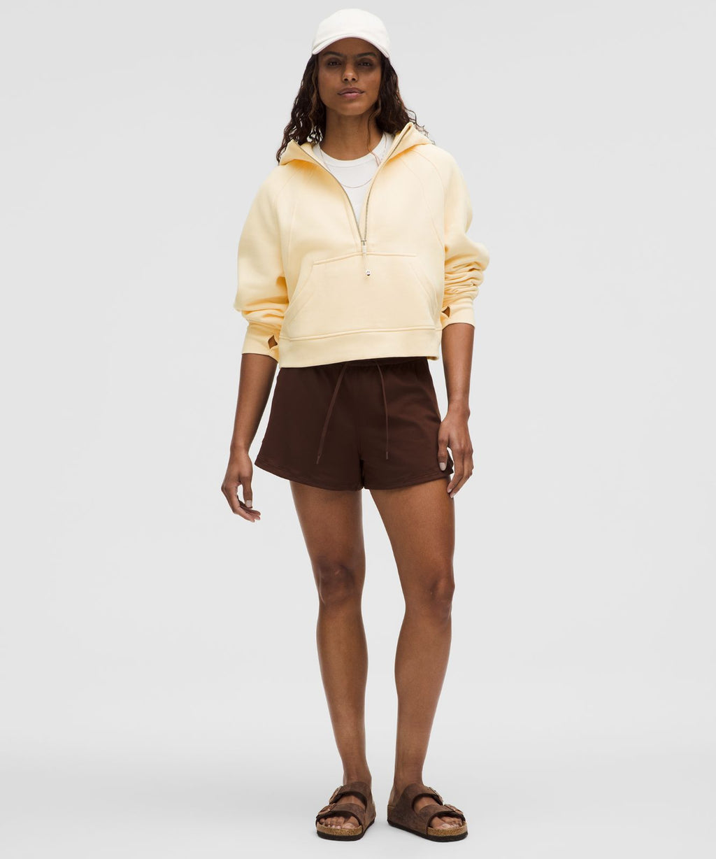 Scuba Oversized Half-Zip Hoodie Butter Cream