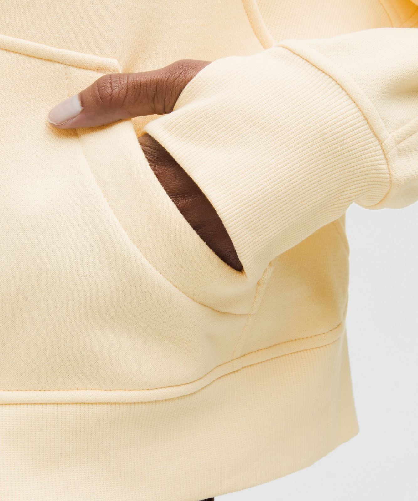 Scuba Oversized Half-Zip Hoodie Butter Cream