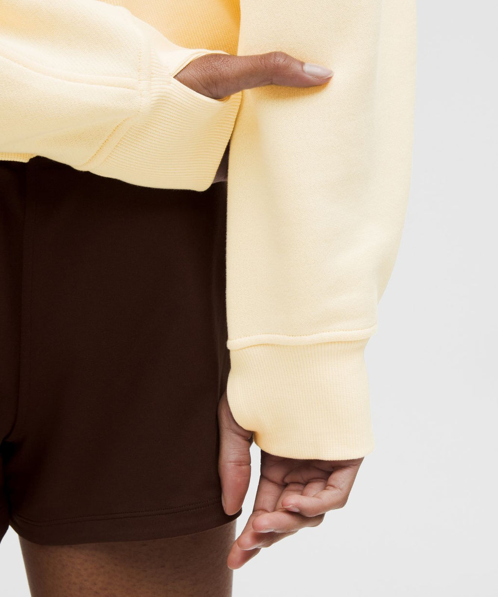 Scuba Oversized Half-Zip Hoodie Butter Cream