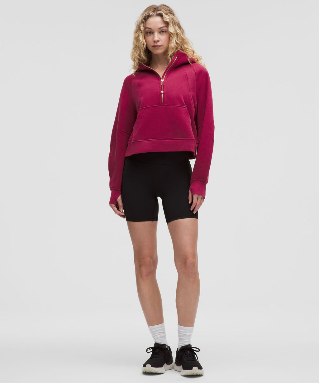 Scuba Oversized Half-Zip Hoodie Magenta Smoke/Gold