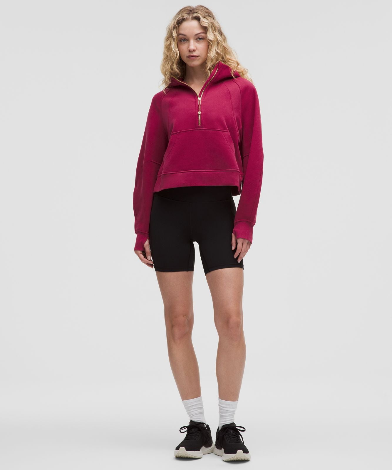 Scuba Oversized Half-Zip Hoodie Magenta Smoke/Gold