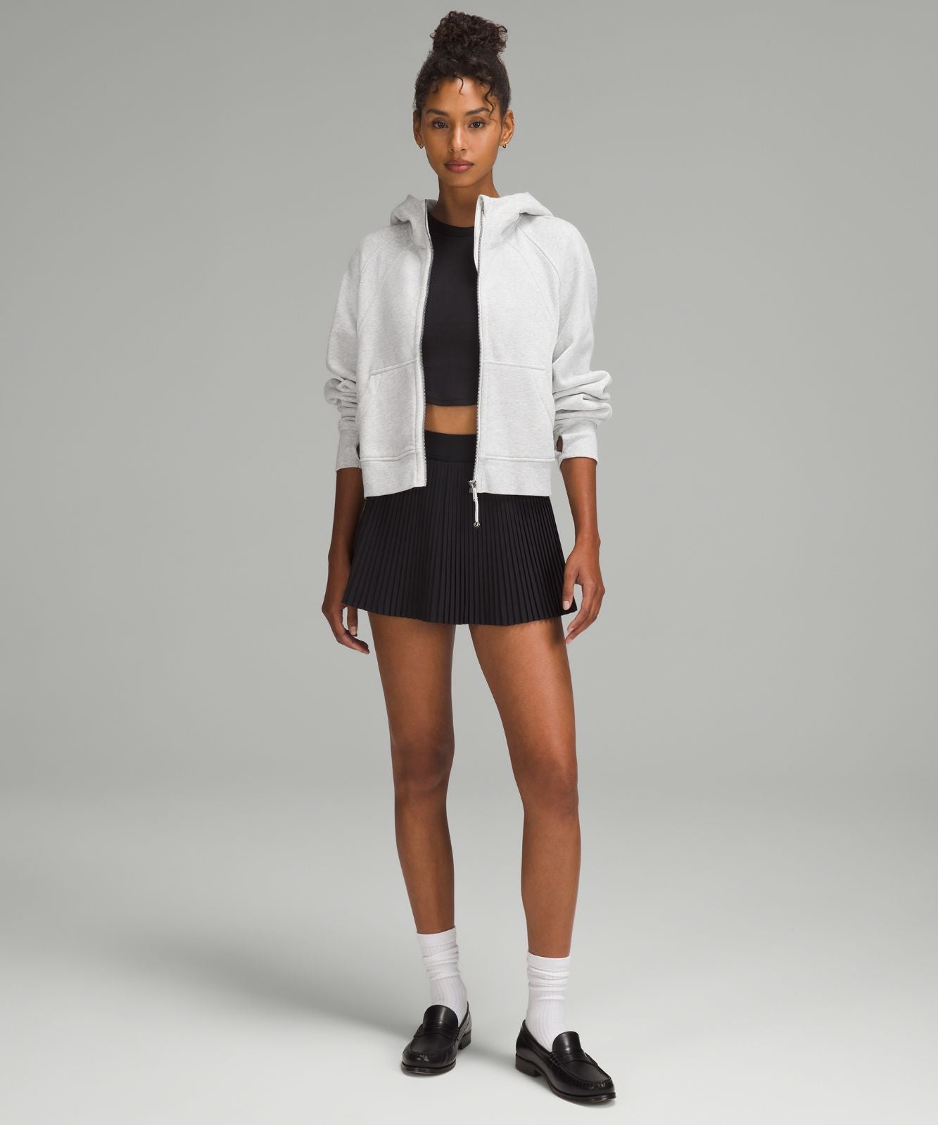 Scuba Oversized Full-Zip Hoodie Heathered Core Ultra Light Grey