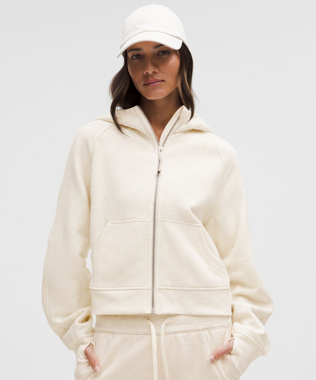 Scuba Oversized Full-Zip Hoodie Heathered Light Ivory