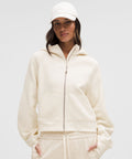 Scuba Oversized Full-Zip Hoodie Heathered Light Ivory