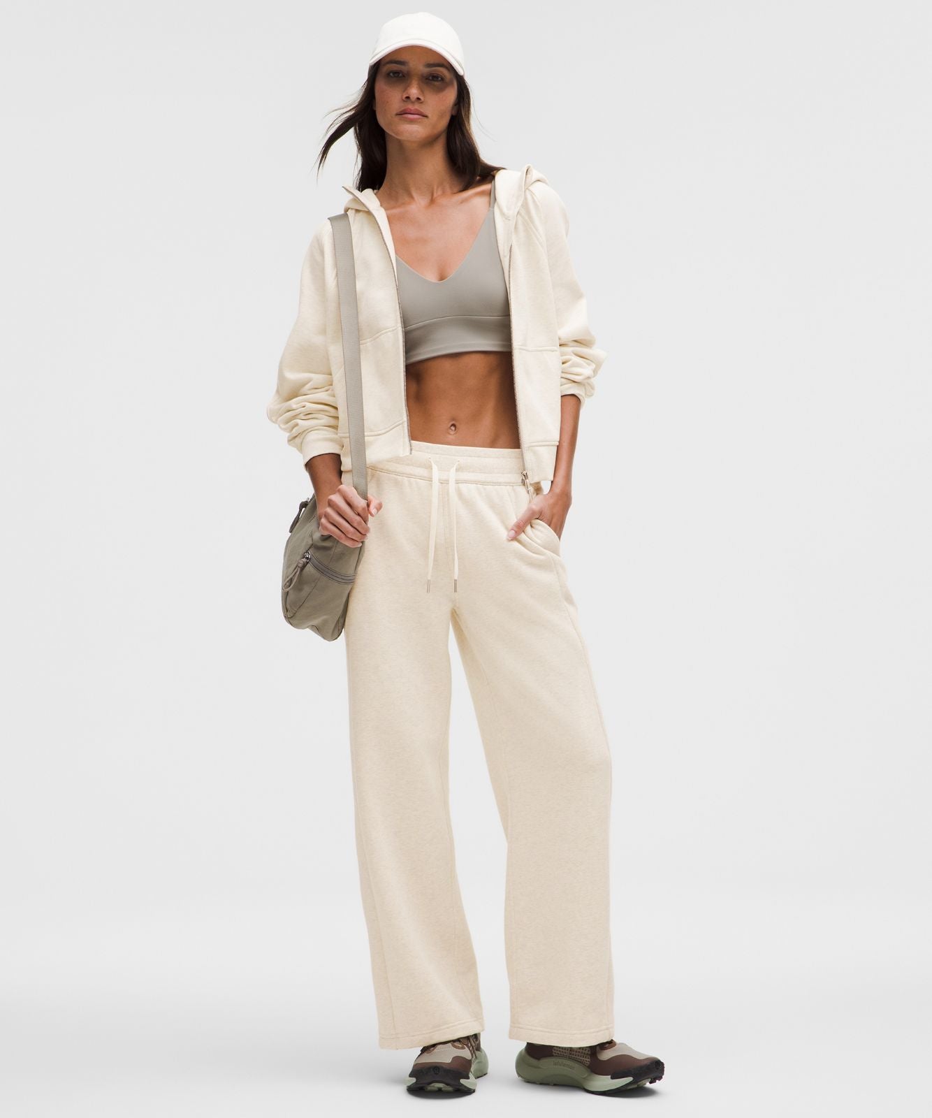 Scuba Oversized Full-Zip Hoodie Heathered Light Ivory