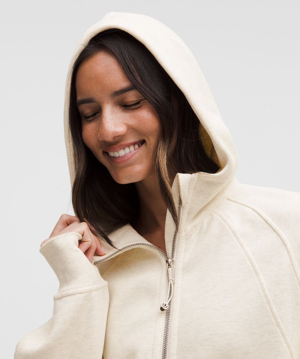Scuba Oversized Full-Zip Hoodie Heathered Light Ivory