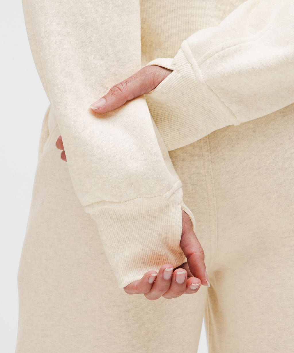 Scuba Oversized Full-Zip Hoodie Heathered Light Ivory