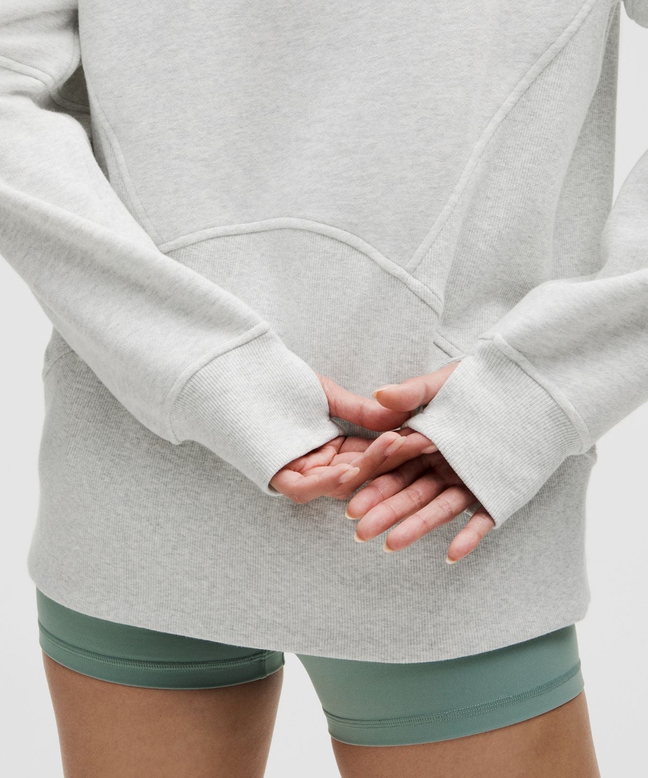 Scuba Oversized Funnel-Neck Half Zip *Long Heathered Core Ultra Light Grey