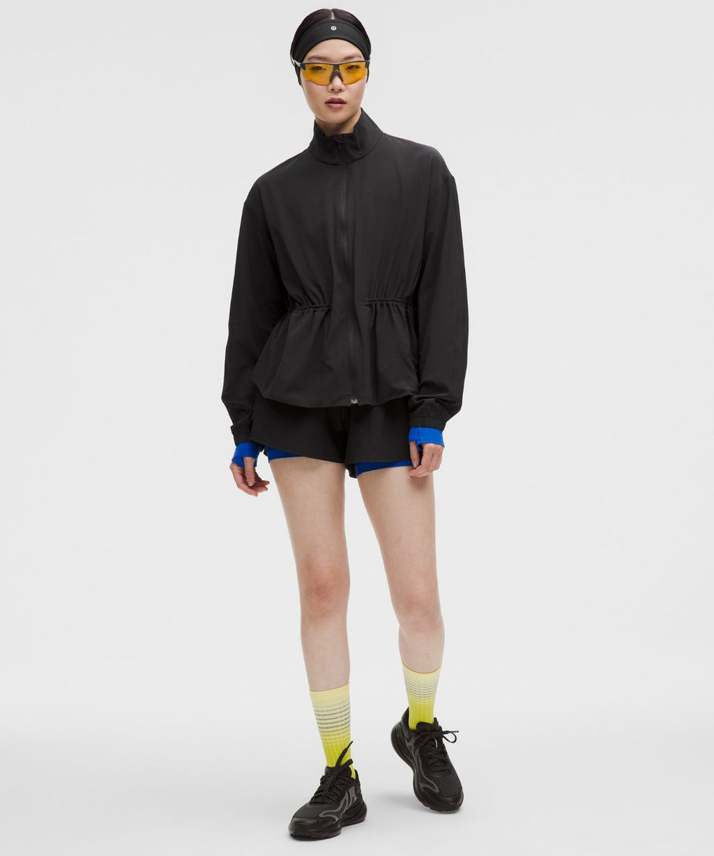 UV-Protective Cinch-Waist Running Jacket Black