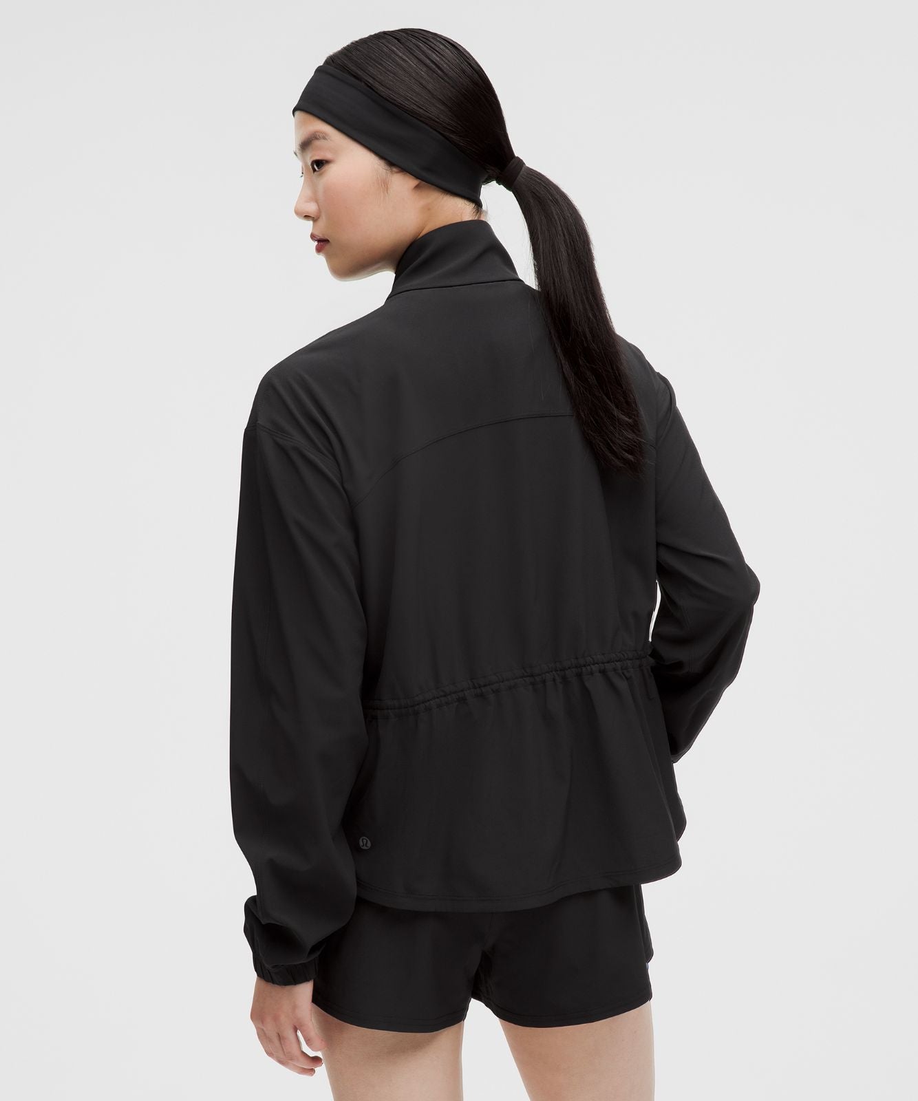 UV-Protective Cinch-Waist Running Jacket Black