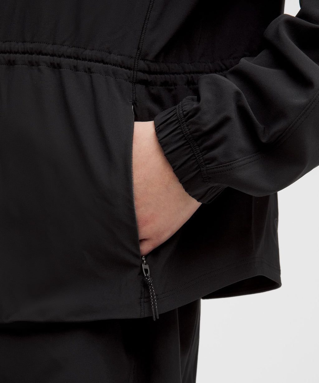UV-Protective Cinch-Waist Running Jacket Black