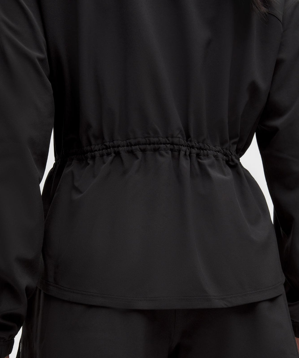 UV-Protective Cinch-Waist Running Jacket Black